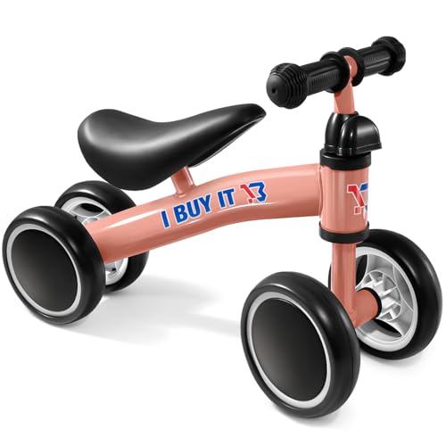 Bicicleta para niños a partir de 1 año, bicicleta sin pedales para niños de 10 a 24 meses, bicicleta de equilibrio, primera bicicleta con 4 ruedas, manillar ajustable, ruedas con ruedas para niños