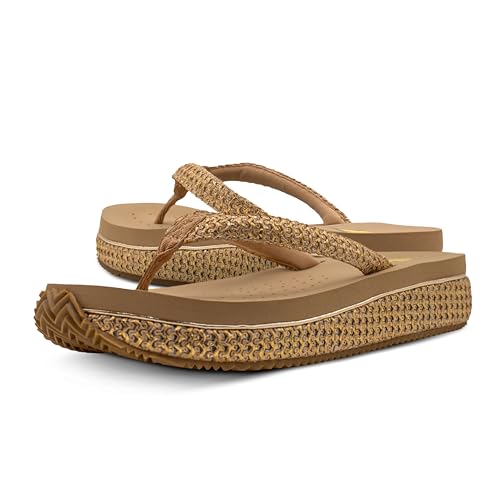 Image of VOLATILE womens Palau Woven Thong Platform Sandal