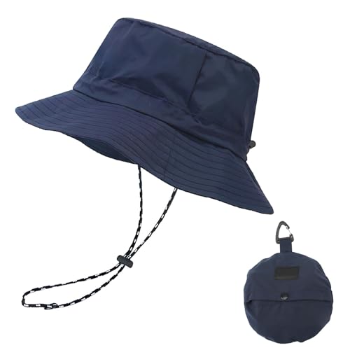 Hugfads Cappello da Pescatore Unisex Impermeabile con Protezione UV, Tesa Larga e Pieghevole per attività Outdoor，Nylon di Alta qualità