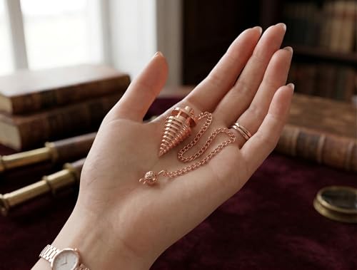 Image of Designer Copper Pendulum for Reiki Healing, Dowsing & Chakra Balancing - Cone Shape Divination & Meditation Tool for Energy Cleansing