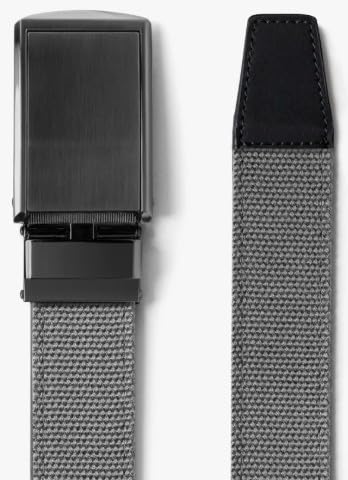 SlideBelts Men's Canvas Belt - Grey with Gunmetal Buckle