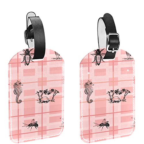 Étiquette à bagages en cuir motif animal - Nom d'identification sac de voyage