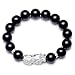 WYUYIWH Feng Shui Wealth Pixiu Bracelet Natural Obsidian Agates Tyger's Eye Beads Bracelet Reiki Chakra Meditation Ward-Off Evil Spirits Talisman for Prosperity Money Good Luck Cinnabar