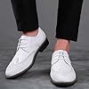 WUIWUIYU Men's British Style Lace-Up Wedding Business Formal Wingtips Brogue Oxfords Shoes White Size 10.5 #1