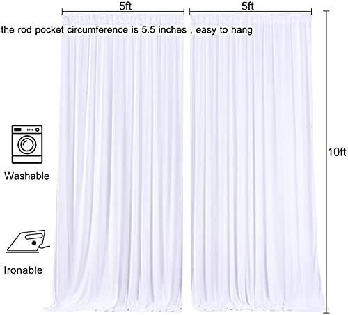 10 X10Ft Thick White Wrinkle Free Backdrop Curtain Drapes White Backdrop Panels Background For Photography Wedding Parties Birthday Baby Shower #TOP3