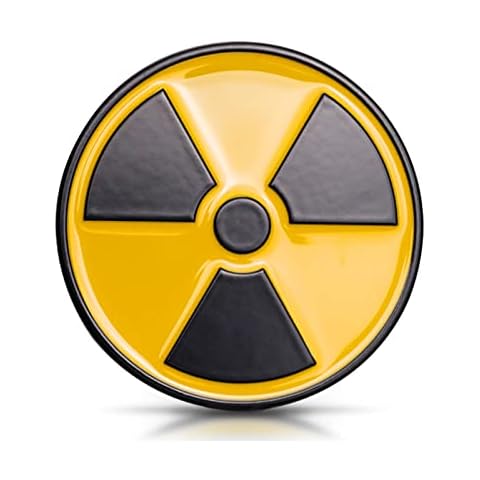 Nuclear Radiation Warning Car Sticker, Nuke Radioactive Sign Metal Emblem, Never Fade Zinc Alloy Decal for Automotive, Motorcycle Cover