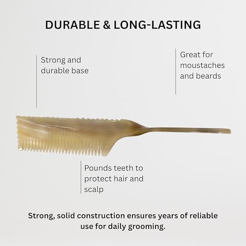 Peine natural de cuerno de buey anti-estático doble cara miniatura 5
