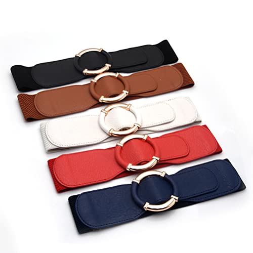 Women's Elastic Belt Dress Stretchy Wide Waist Belts for Ladies Thick Classic Cinch PU Leather Belt2