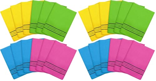 Image of Tatuo 12 Pcs Korean Exfoliating Mitt, Body Scrub Washcloth,Small,Vibrant | Body Washcloth, Remove Dead Skin, Viscose Rayon Scrubber for Home Spa, for Keratosis Pilaris, Reusable Full Body Use