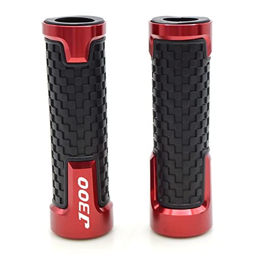 Motorrad-Handgriffe CNC-Aluminium-Lenker Lenker rutschfeste Gummi-Handgriff-Zubehör Für Kawasaki J300 J 300 2014 2015 2016-2019 (Farbe : Rot)