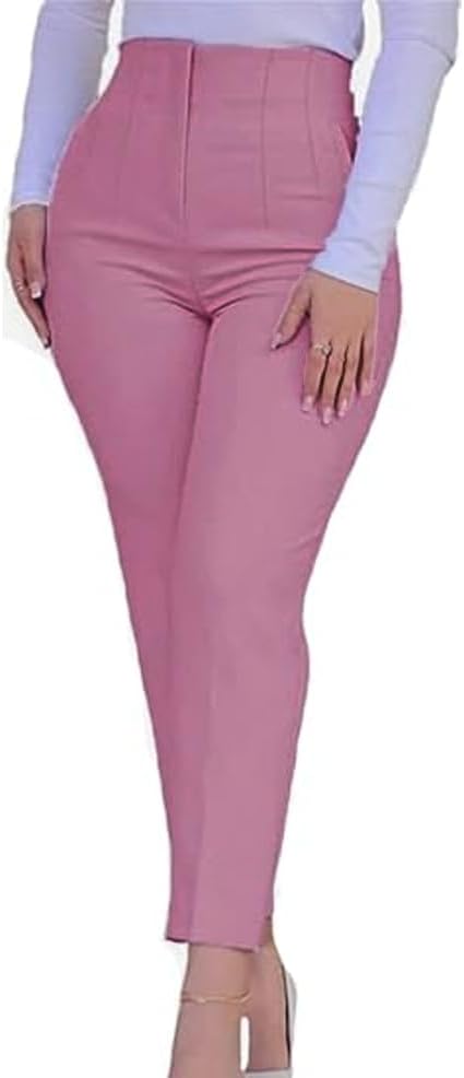 Womens Straight Leg Pants 2025 High Waisted Stretchy Business Casual Work Pants Dress Office Trousers with Pockets