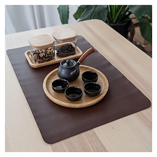 Chemin de table en cuir synthétique marron imperméable nappe rectangulaire