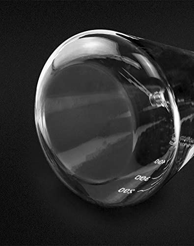Qwork Filtering Flask With Upper Tubulation, 500Ml Heavy Duty Borosilicate Glass Conical Shape Filtering Flask Narrow Mouth And Top Finish With Integral Side Arm, Single #TOP4