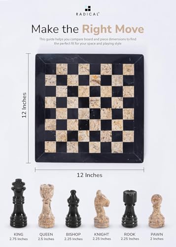 Set de Ajedrez Radicaln de Mármol 12'' Negro y Coral miniatura 6