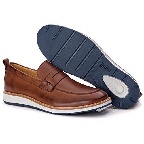 Sapato Casual Masculino Iate Slip On Loafer Elite Couro Premium cor:Marrom;Tamanho:40
