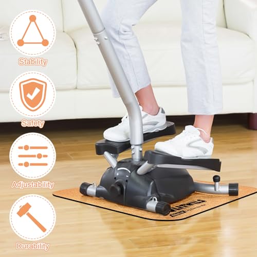 Image of Under Desk Elliptical Mat - Non-Slip Exercise Equipment for Peloton Bike, Small Exercise Mat for Desk Workout Equipment, Premium Cork Surface