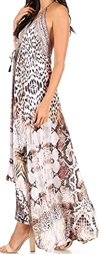 Image of Sakkas Lizi Womens Maxi High-Low Halter Handkerchief Long Dress Beach Party
