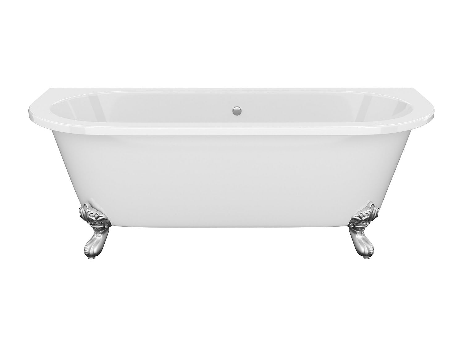 Vente-unique - Vasca da bagno con piedini 1 posto Sparus - acrilico - bianco