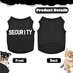 4 Pieces Chihuahua Clothes Dog Clothes for Small Dogs Boy Summer Teacup Yorkie Spring Letter Security Pet Shirts Soft Puppy Cloth Tiny Doggie Outfit Pet Cat Clothing XXS Black - Image 4