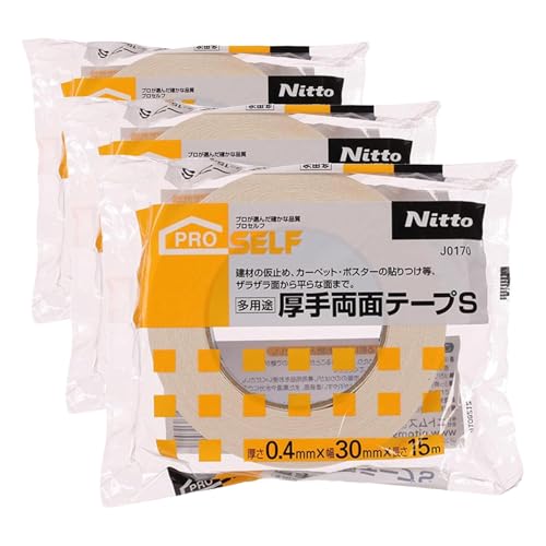 �j�g���Y(Nitoms) PROSELF(�v���Z���t) ���p�r���藼�ʃe�[�vS �L�� �|�X�^�[ �x�j���� �ڒ� ���ڒ� �Œ� ��30mm×����15m×����0.4mm J0170 (× 3)