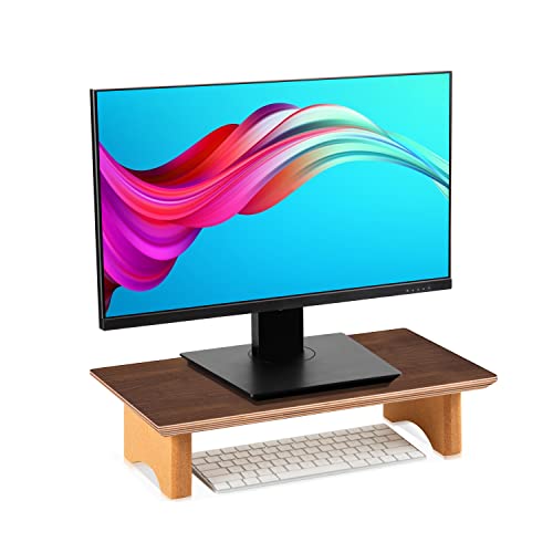 Aothia Monitor Stand Riser, Solid Wood Desktop Stands with Eco Cork Legs for Laptop Computer/TV