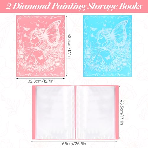 Image of 2 Pack A3 Painting Storage Book, 60 Pages Art Portfolio Diamond Art Storag