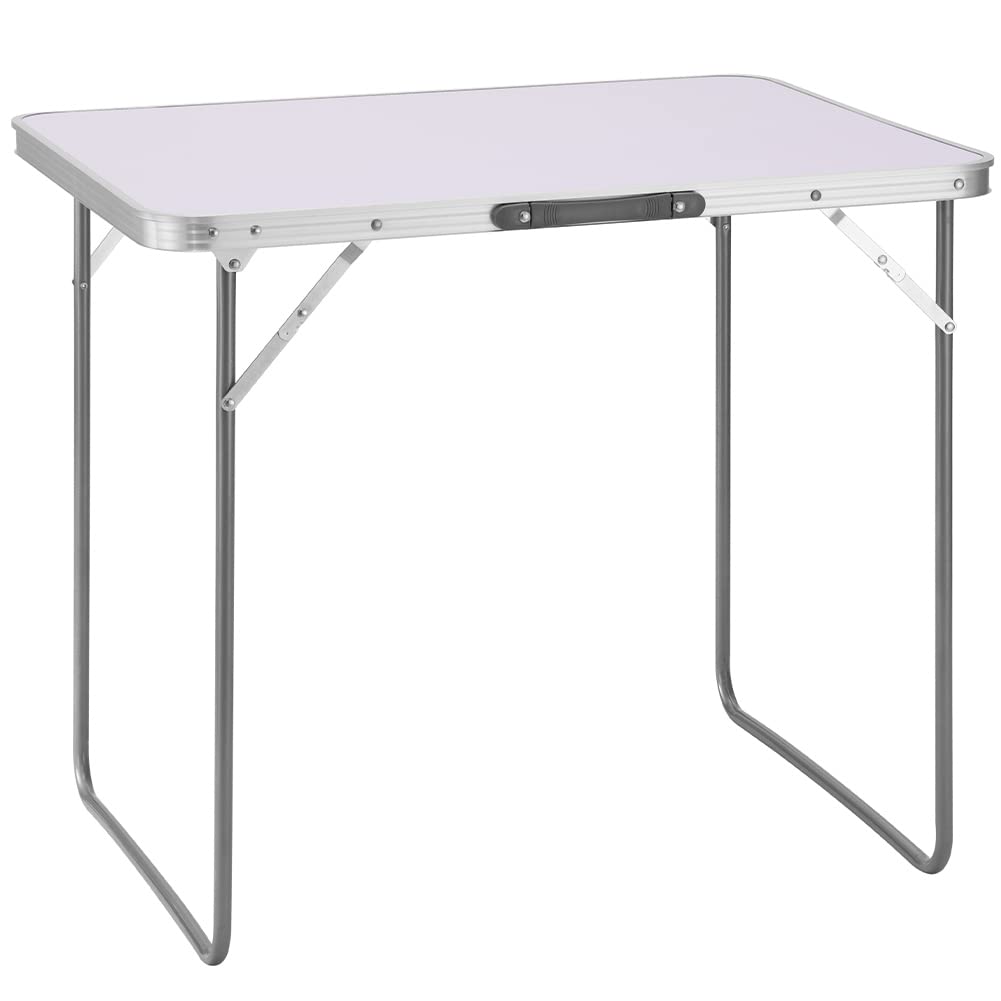 BAKAJI Tavolino Pieghevole da Campeggio Picnic 60x80x68 Alluminio Bianco