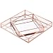 Koyal Wholesale Glass Mirror Square Trays Vanity Set of 2, Rose Gold Decorative Mirrored Trays for Coffee Table, Bar Cart, Dresser, Bathroom, Perfume, Makeup, Wedding Centerpieces