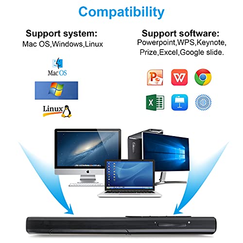 Wireless Presenter Remote, Presentation Clicker With Hyperlink & Volume Remote Control Powerpoint Office Presentation Clicker For Keynote/Ppt/Mac/Pc/Laptop(Battery Included) #TOP3