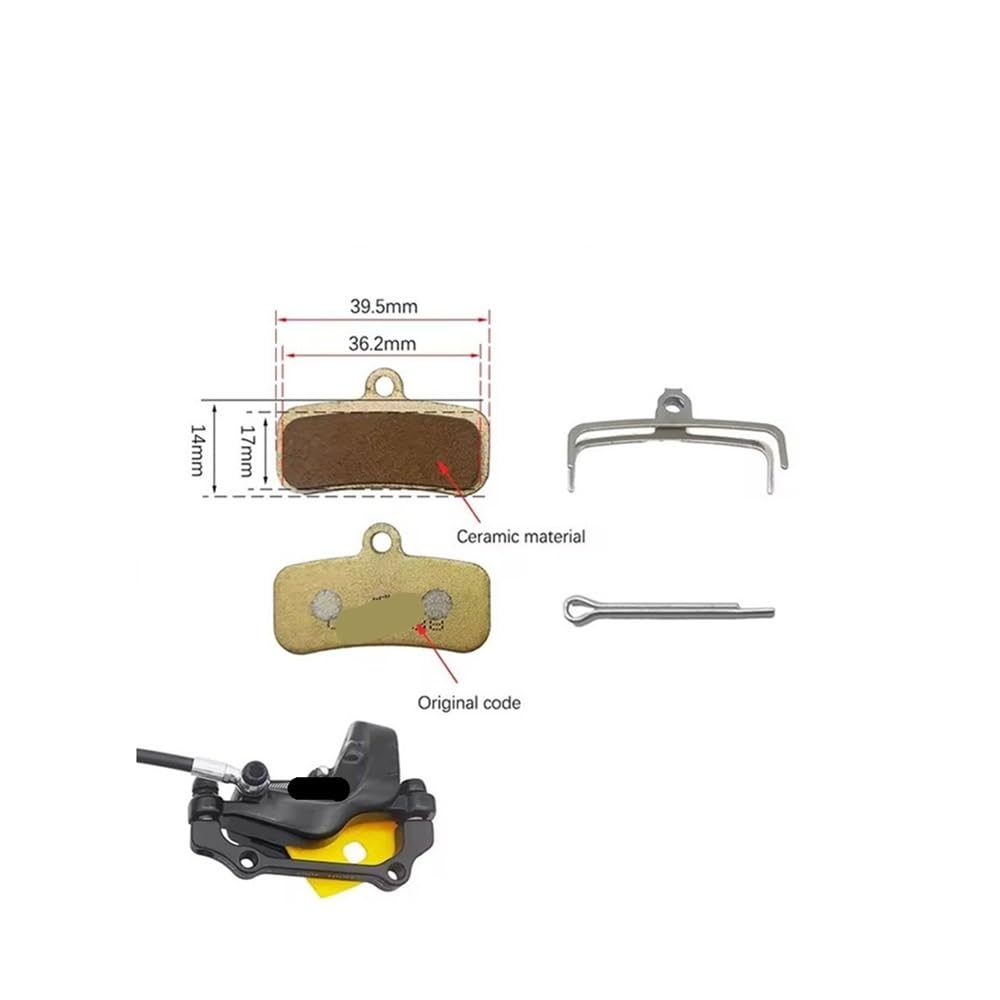 Pastillas de freno disco metal for bicicleta 4 pistones, pastillas hidráulicas cerámica ICE-TECH Pastillas de freno de bicicleta(8 Pair Metal)