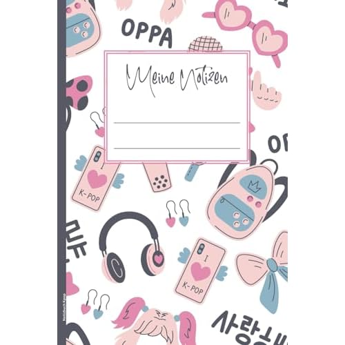 Notizbuch Kpop: Buch A5 liniert für Notizen im Korea Style cooles Notizheft K-Pop Design die Geschenkidee für Korea-Fans schönes Koreanisches Tagebuch für Kdrama Liebhaber als K Pop Geschenk