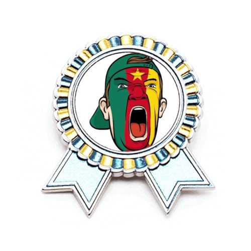 Broche drapeau du Cameroun métal taille M épinglette pour vêtement et visage