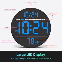 8 inch Auto Brightness LED Wall Clock review image