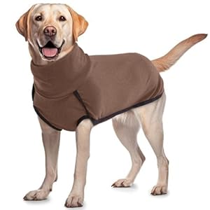 ROZKITCH Dog Winter Coat Soft Pullover Pajamas, Pet Windproof Warm Cold Weather Jacket Vest Cozy Onesie Jumpsuit Apparel Outfit Clothes for Small, Medium, Large Dogs Walking Hiking Travel Sleep Brown