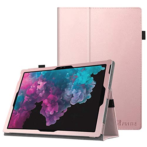 Fintie Case for Surface Pro 7 / Pro 6 - Premium Vegan Leather Slim Fit Folio Cover with Stylus Holder, Compatible with Microsoft Surface Pro 5 / Pro 4 / Pro 3 and Type Cover Keyboard (Rose Gold)