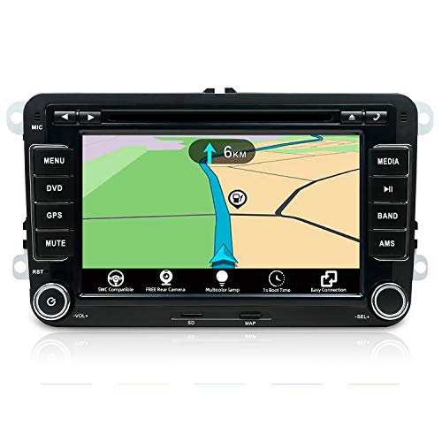 Autoradio 2 DIN Car Stereo Navegacion Compatible para Volkswagen VW Seat Skoda...
