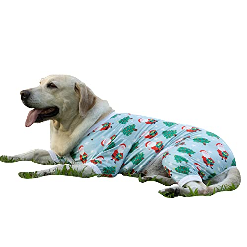 CuteBone Big Dog Clothes Pitbull Golden Retriever Post Surgery Suit Stretchy Calming Anxiety Pet Pajamas Shirts Shedding Suits Onesie for Medium/Large Sized Dogs Labrador Bully ZP15M