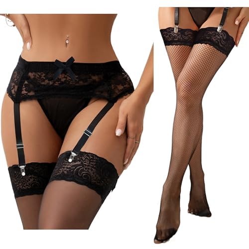 Bas résille et porte-jarretelle grande taille ohyeahlady pour valoriser les courbes 3XL-4XL