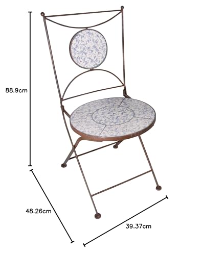 Chaise céramique multicolore Esschert style mosaïque méditerranéenne - 4