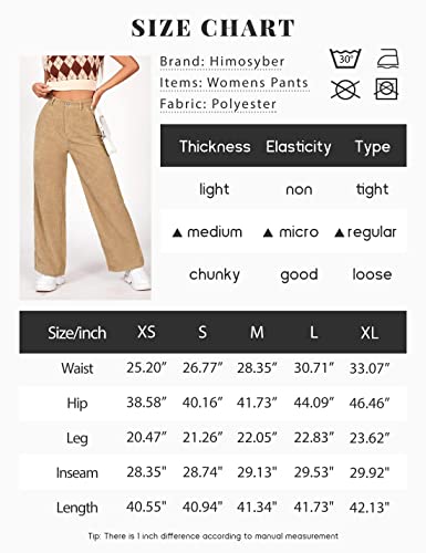 Himosyber Corduroy Pants For Women Wide Leg High Waist Loose Comfy Trousers With Pockets (Brown-Xl) #TOP5