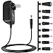Universal AC DC 5V 1A 2A/2000mA Power Supply Cord Adapter Charger with 8 Variable Plug Tips (Include 5.5mm / 3.5mm / mini USB/Micro USB / 4.7mm Switching Connector)