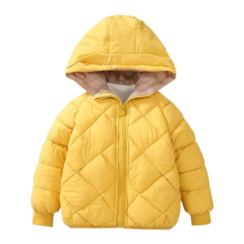 OBiQuzz Giacca trapuntata per bambini: piumino caldo, giacca invernale, leggera, con cerniera, antivento, con cappuccio, comoda giacca per outddor, abbigliamento casual per tutti i giorni, taglie 100