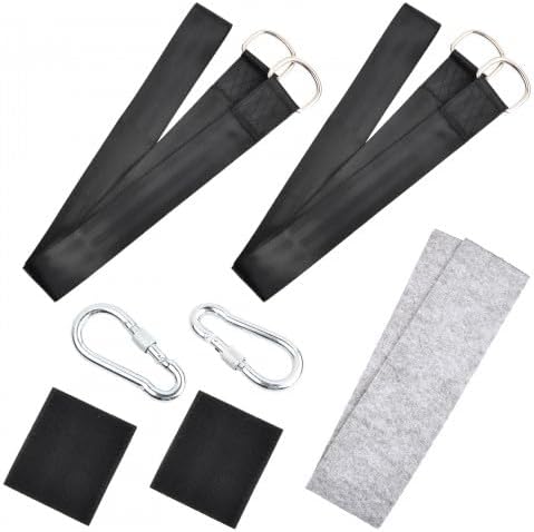 Set of two 150 cm Swing Attachment, Hammock Attachment Straps, Swing Hanging Set with 2 Heavy Responsibility Carabiners and D Rings, Hanging Chair Attachment, for Backyard Swing, Tree Swing