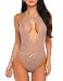 Avidlove Lingerie for Women Teddy One Piece Lace Babydoll Bodysuit Coffee L