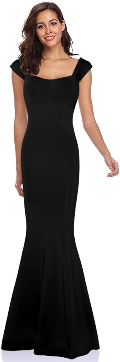 Amazon.com: AILMY vestidos elegantes para mujer sexy con estilo cola de pez  abrigo sólido Maxi vestido de noche de baile : Ropa, Zapatos y Joyería