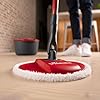 Vileda Spin & Clean, Lavapavimenti Con Sistema di Strizzatura Manuale attivabile attraverso il Manico, Set per la Pulizia dei Pavimenti con Secchio, Rullo pulente, Piastra, Panno 100% Microfibra