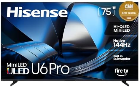 Hisense 75" U6 Pro Series Mini‑LED ULED 4K UHD HDR Gaming AI Smar...