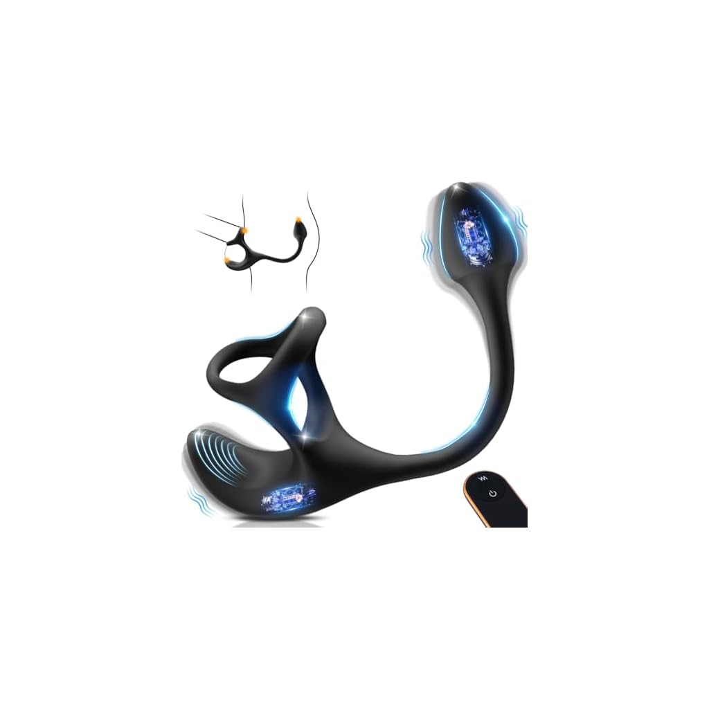 4-in-1 Prostata-Analvibrator & Penisring mit Hodenstimulator