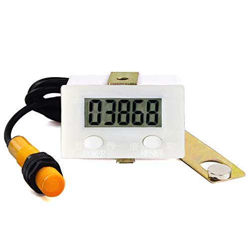 Digital Counter for knitting machine, 0-99999 Digit Counter with Magnetic Induction Switch, Electronic Tally Counter, Punch Digital Totalizer, Digital Counter, LCD Gauge Forward People Door Counter