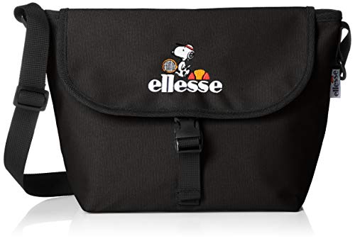 [エレッセ] ショルダーバッグ スヌーピー コラボ フラップ式 横型 背面ファスナー PN3104 ブラック